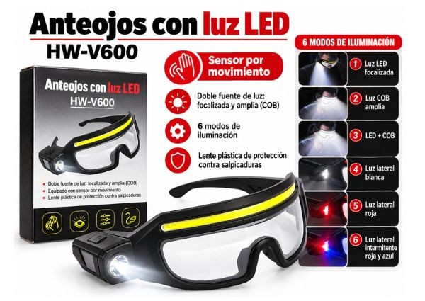 &ua LINTERNA MINERA LUZ LED RECARGABLE HW-V600 (600)